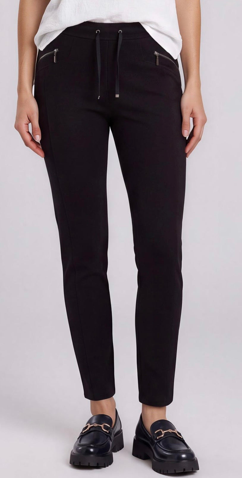 Rabe Slim Leg Zip Pocket Trousers, Navy