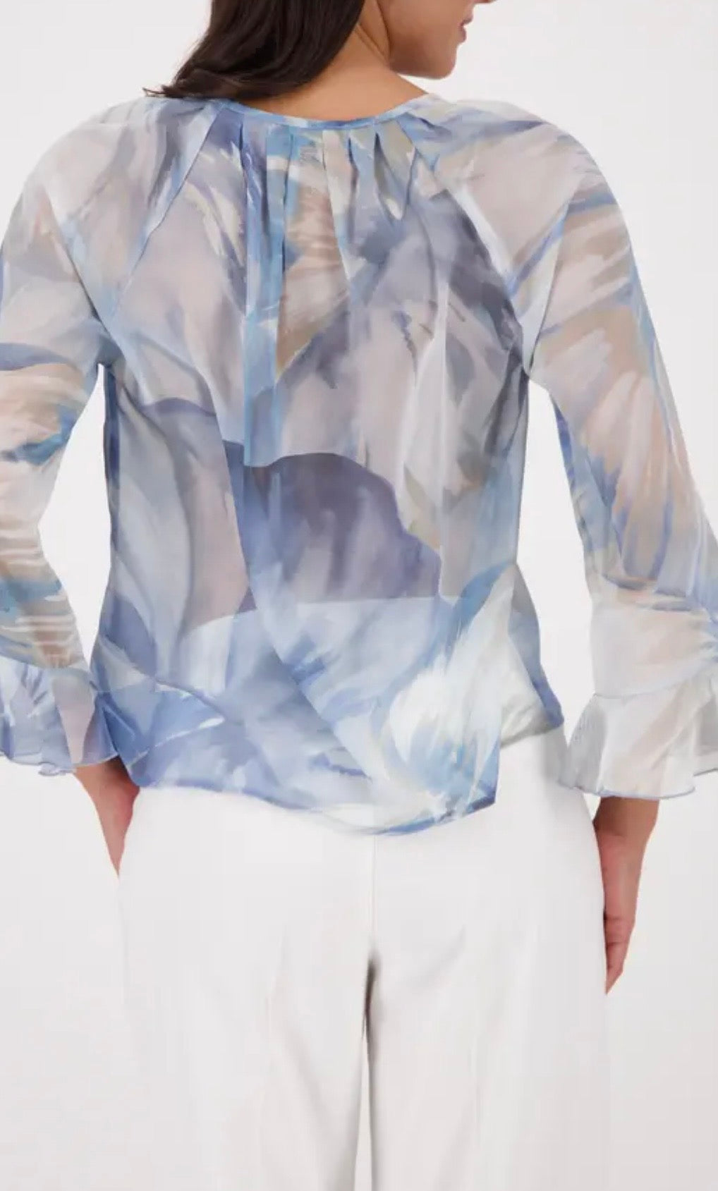 Light blue & sand viscose top