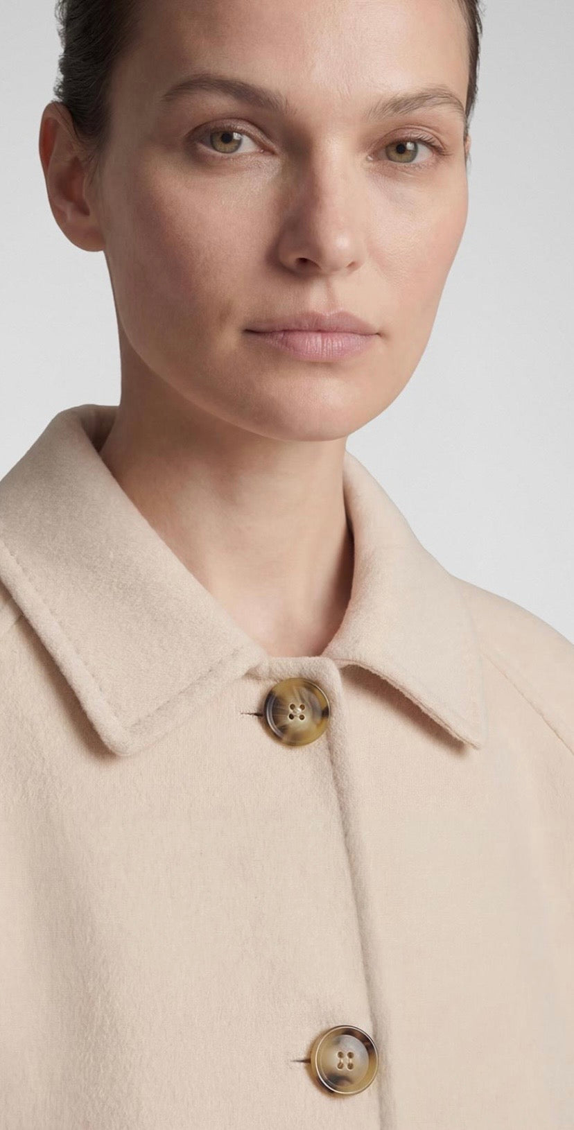 Rabe Button Up Wool Blend Jacket, Beige