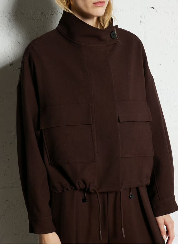 Suncoo
Oversized high collar jacket - Brown – DONA