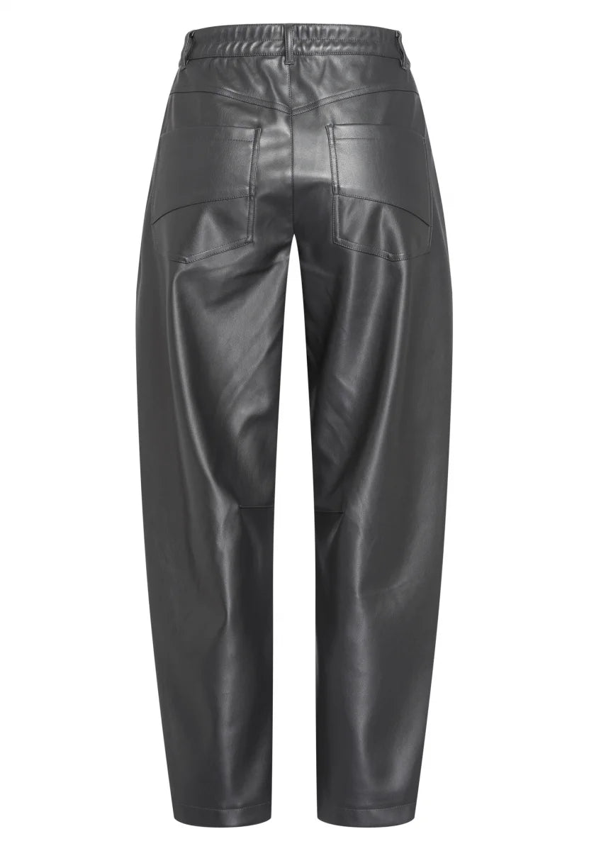 Charcoal Trousers in vegan leather