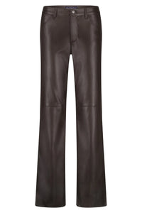 Red Button SRB4627A Colette Faux Leather Trousers (78cm) Brown