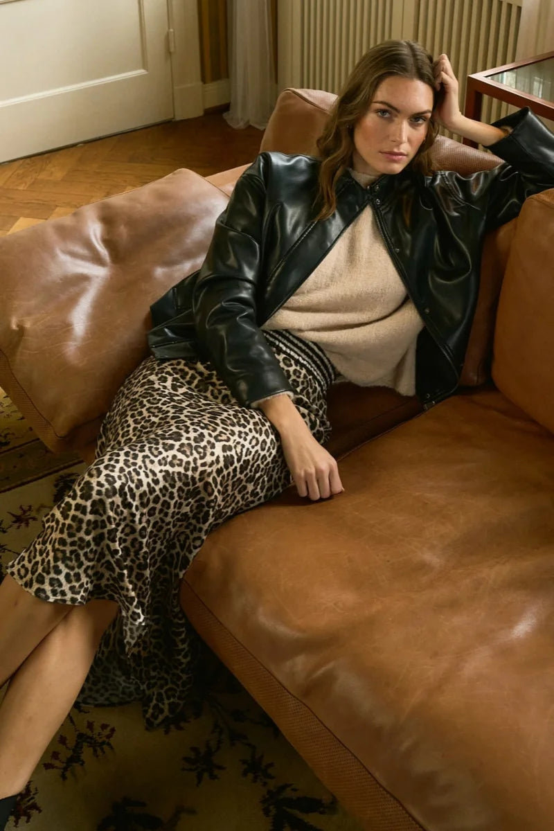 Jacket in soft black vegan leather