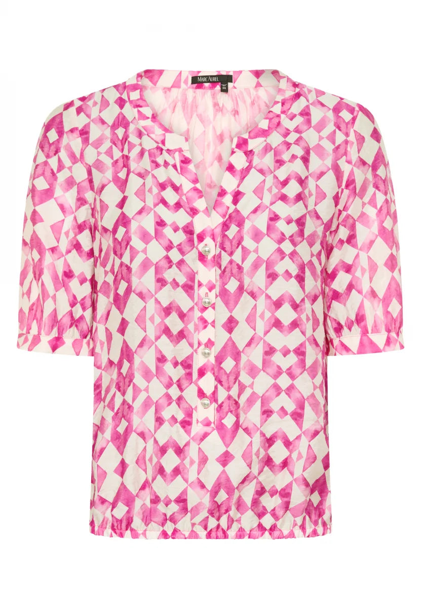 Blouse with pink print