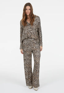 Pyjama trousers with leoprint and stripes