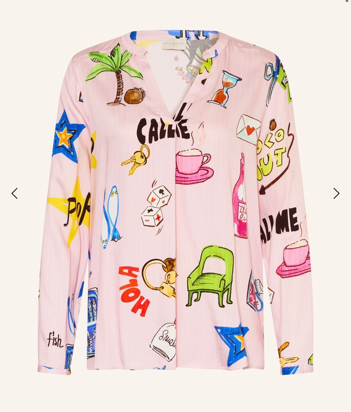 Pink patterned shirt