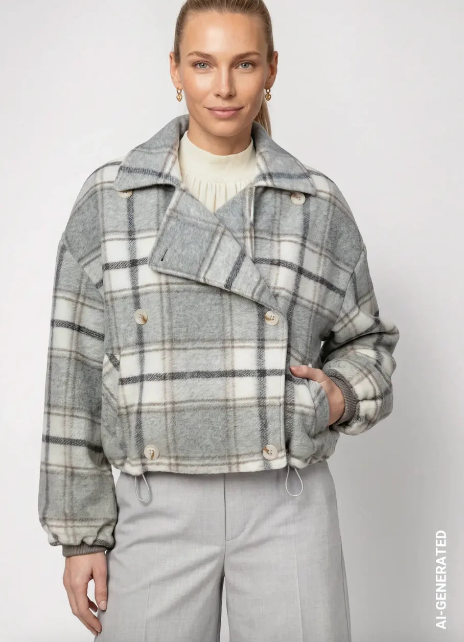 CHECK JACKET - LIGHT GREY PATTERN
