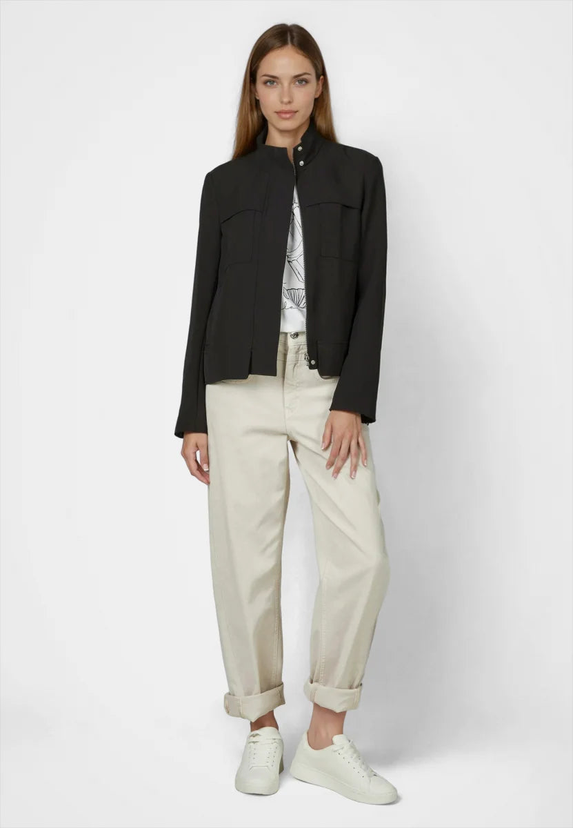 Jacket in softly draping fabric in black