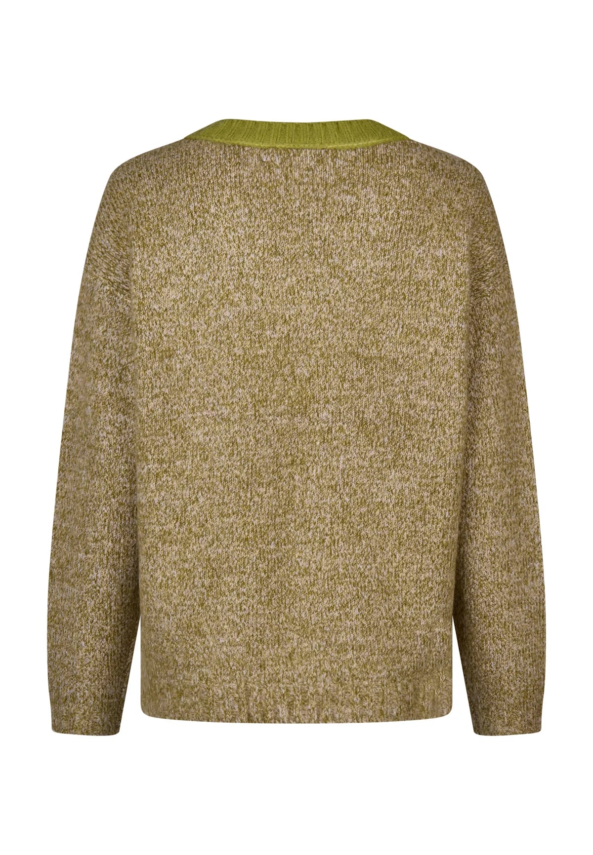 V neck Sweater In Color Patchwork