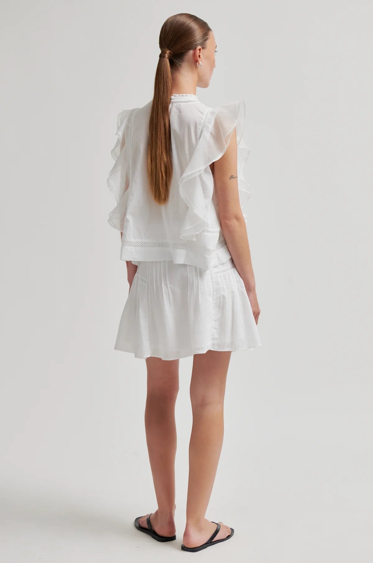 Kristel Frill Top in white
