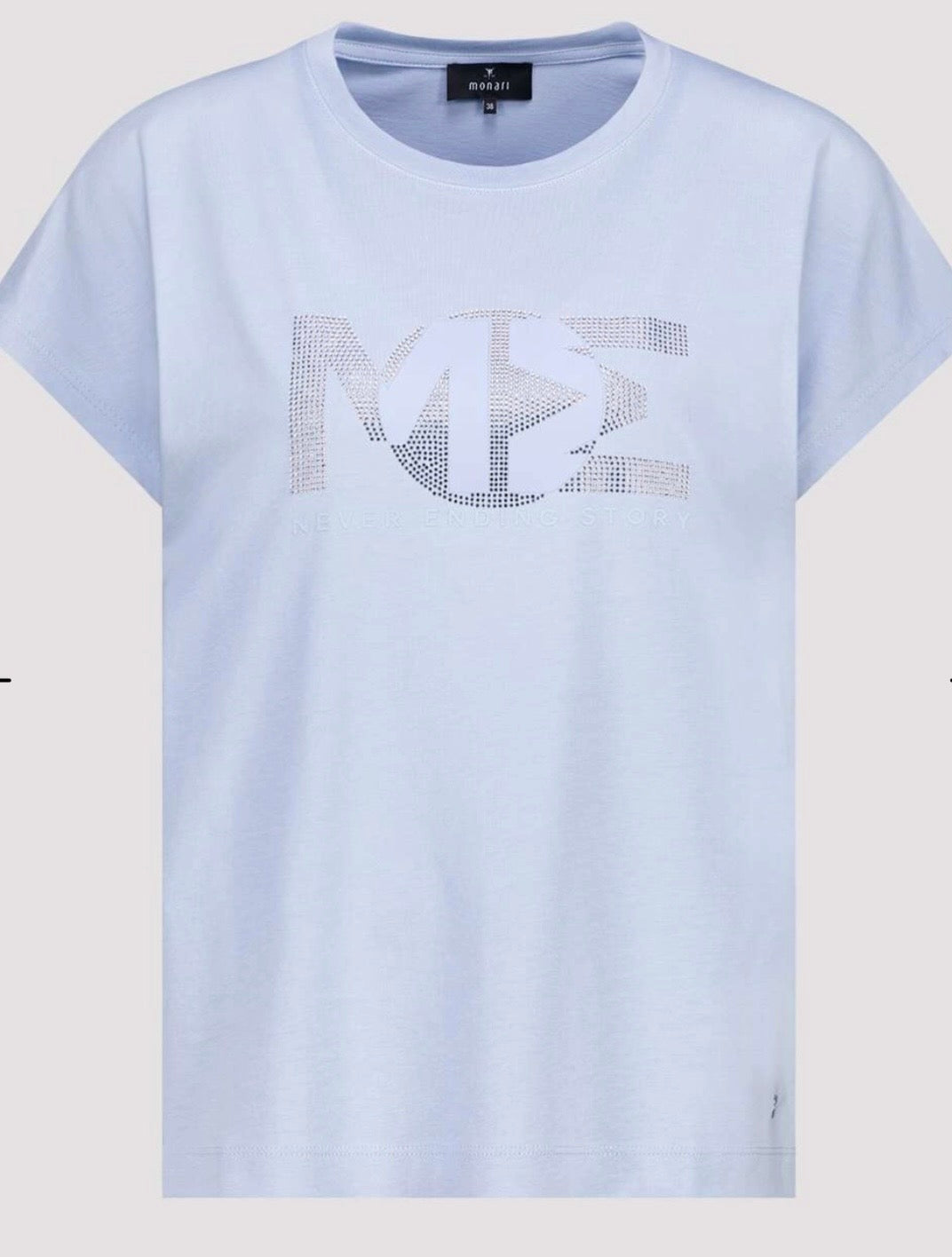 NEWT-SHIRT WITH RHINESTONES in sea side blue