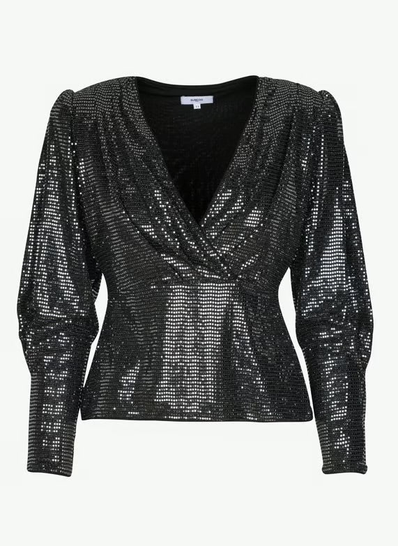 Suncoo
Structured sequin wrap top - Silver – LORENA