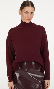 HIGH NECK SWEATER - LIGHT BORDEAUX