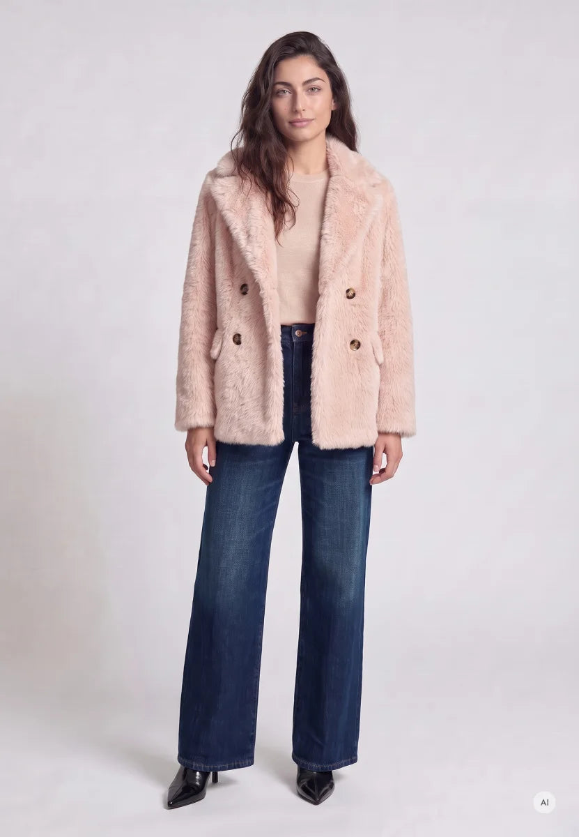 Blush Double-breasted outdoor blazer