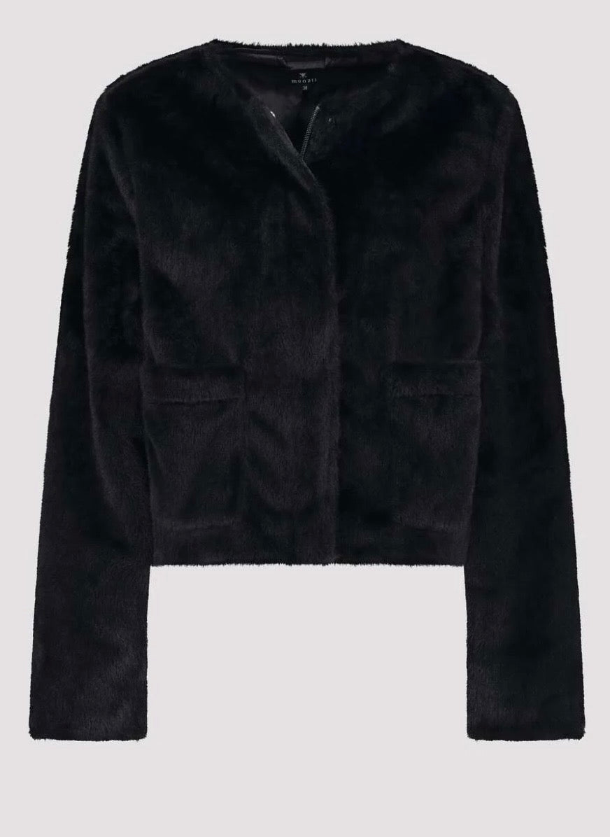 FAUX FUR JACKET - BLACK