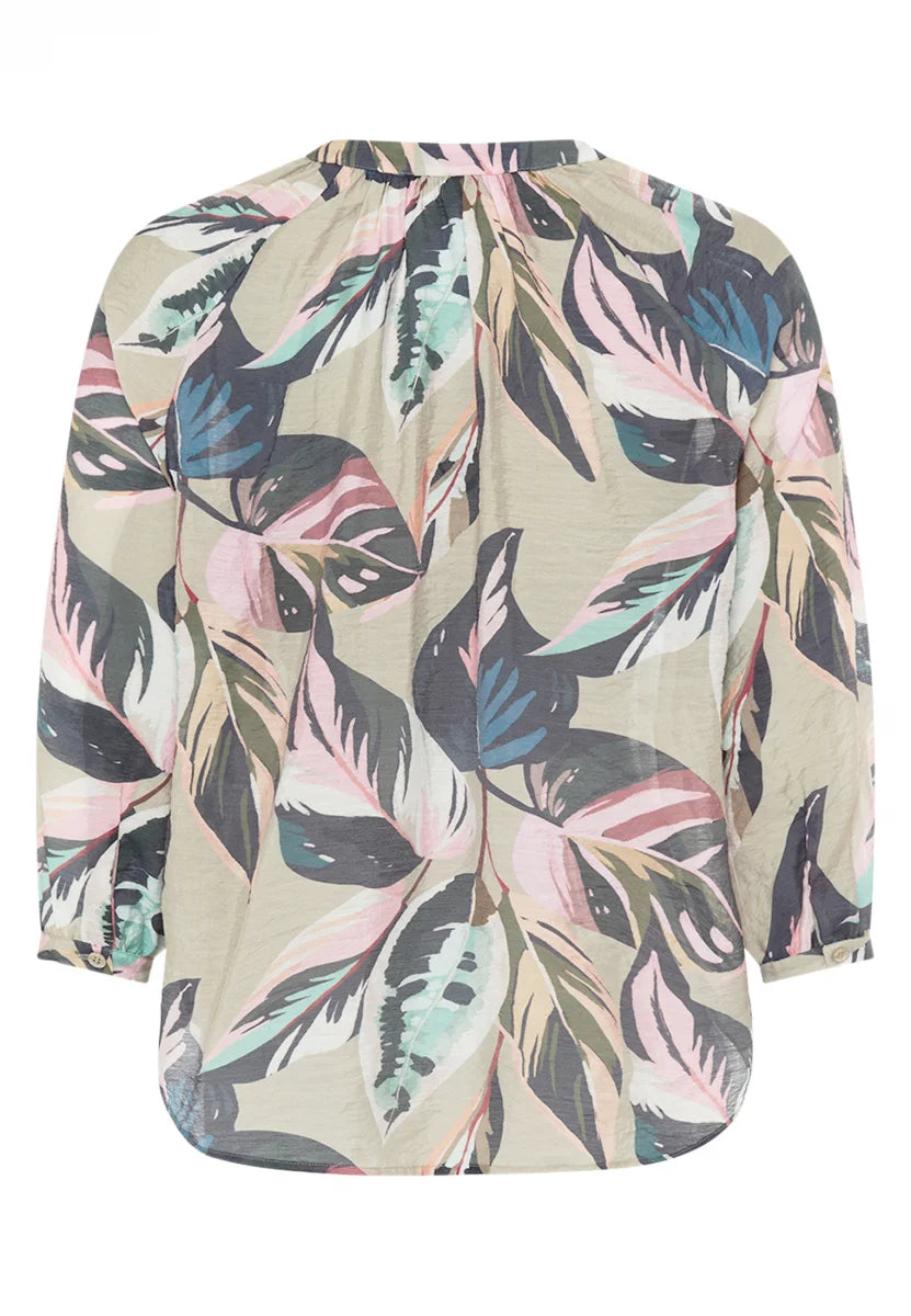 Raglan blouse with leaf print