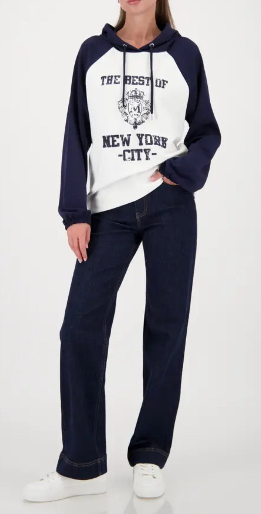Navy and White New York Sweat