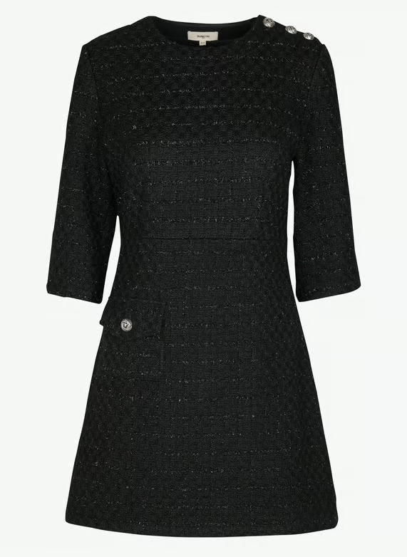 Suncoo
Short fitted dress with round neck - Black – CALVIN