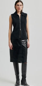 Queens Leather Skirt in night sky