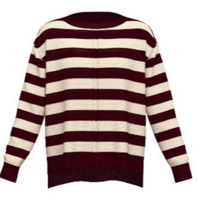 EMME burgundy & cream stripe knit