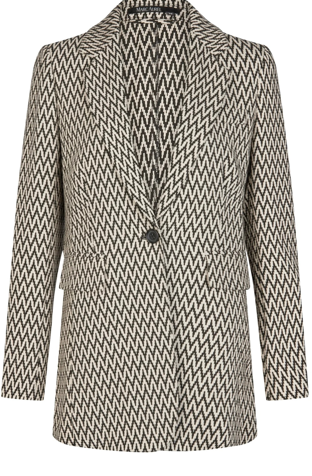Long blazer in zig-zag pattern