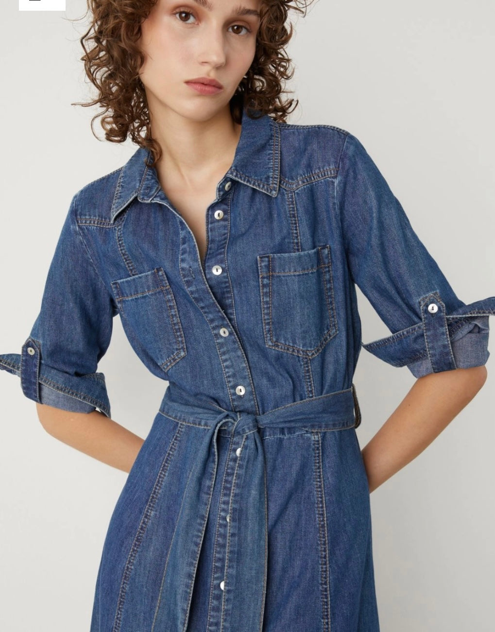 Denim shirt dress with belt best sale