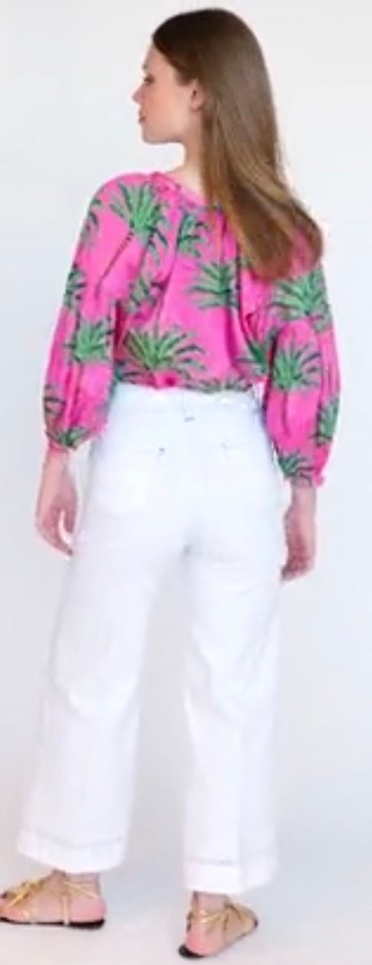 SHIRT MABEL PINK PALM TREE