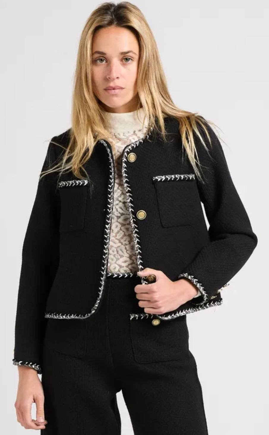 Suncoo DONNA - Black Round neck jacket