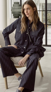 Pinstripe pants in viscose blend