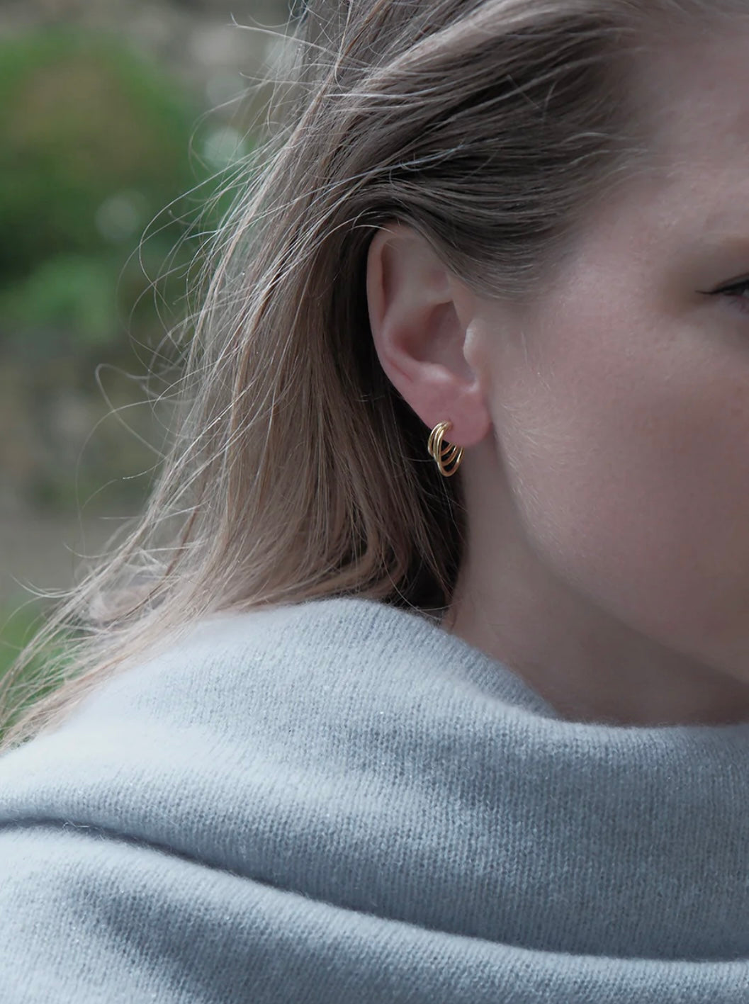 Gold Triple Hoop Earrings