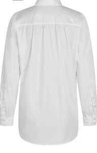 Cotton satin shirt in white