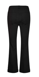 Shortened trousers in comfort jersey in black