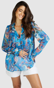 Blouse with paisley print
