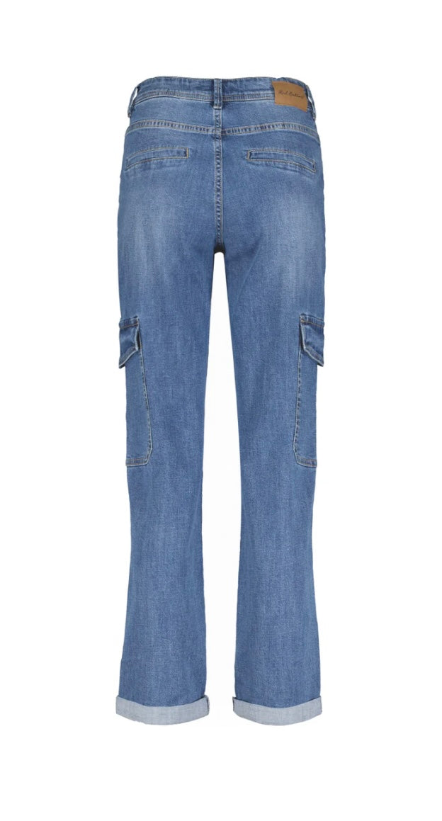 Red Button SRB4365 DARK STONE Cargo Denim Jeans+Pockets