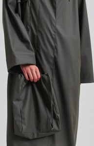 Stormie Coat in thunderstorm