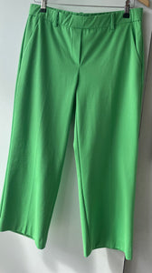 Green jersey cropped trouser
