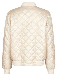 Cream quilted bomber jacket