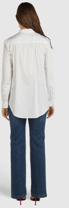 Cotton satin shirt in white