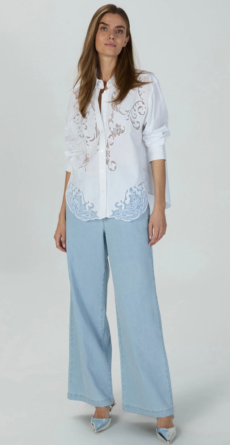 White blouse  with embroidery