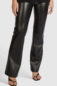 Flared trousers in vegan superstretch leather