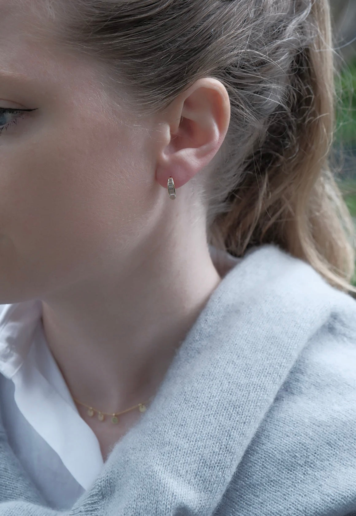 Gold Baguette Huggies