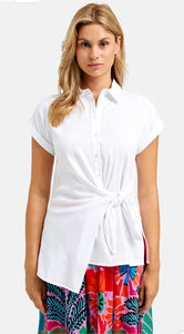 Simple white blouse with knot detail