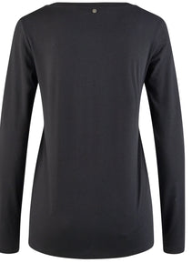 Long-sleeved shirt with FOLLOW YOUR HEART print in black