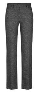 Tweed jersey pants Editta with straight leg in black