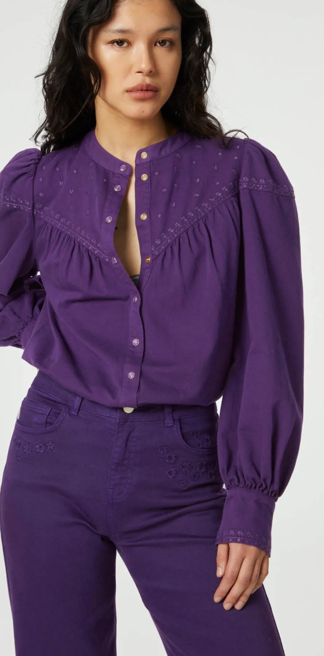 Fabienne Chapot Starry V Neck Pullover Loving Lilac - Cocaranti