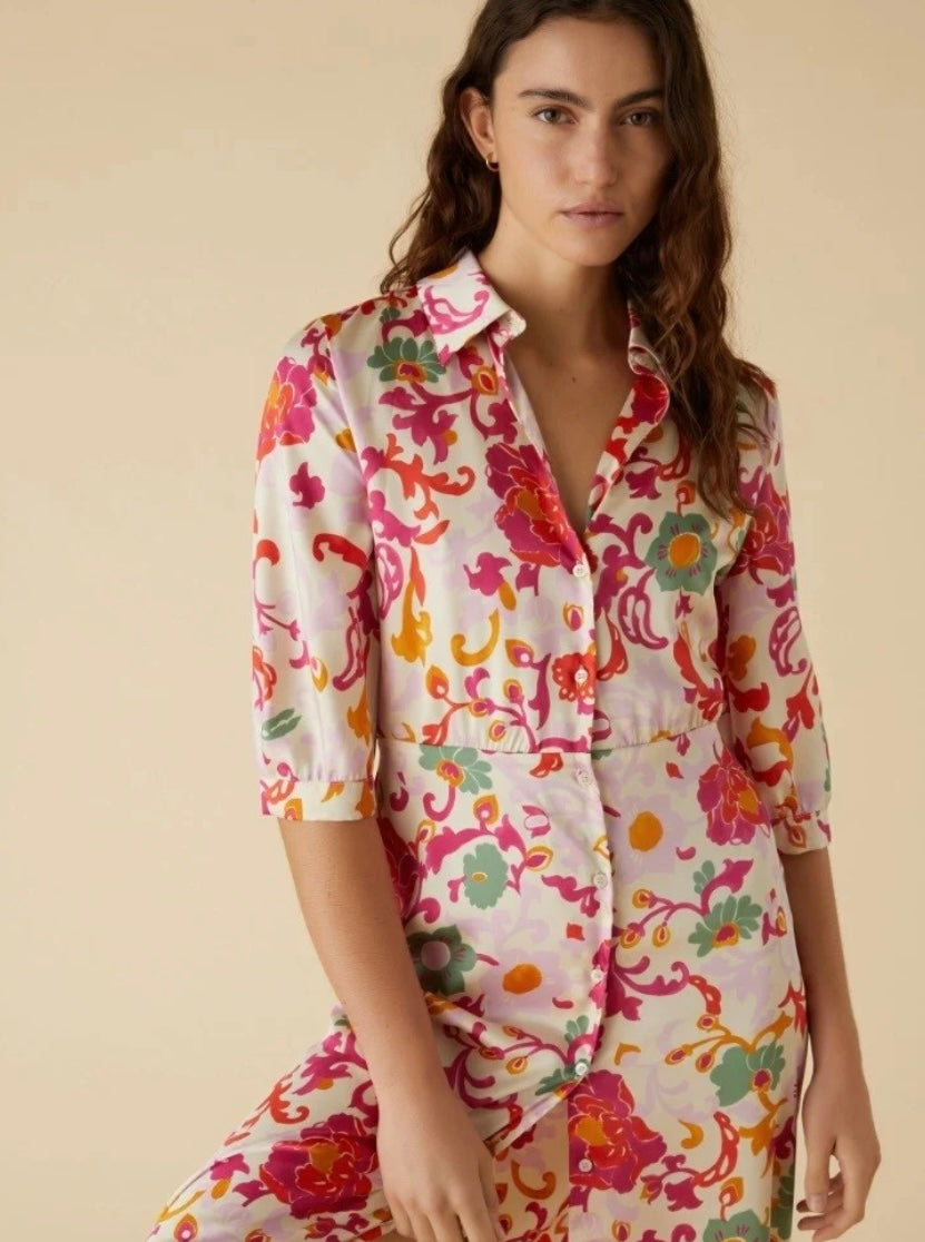 AEREO CREAM FLORAL PRINT DRESS