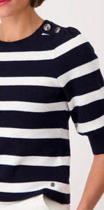 STRIPED KNITTED JUMPER
COLOR: Deep ocean stripes