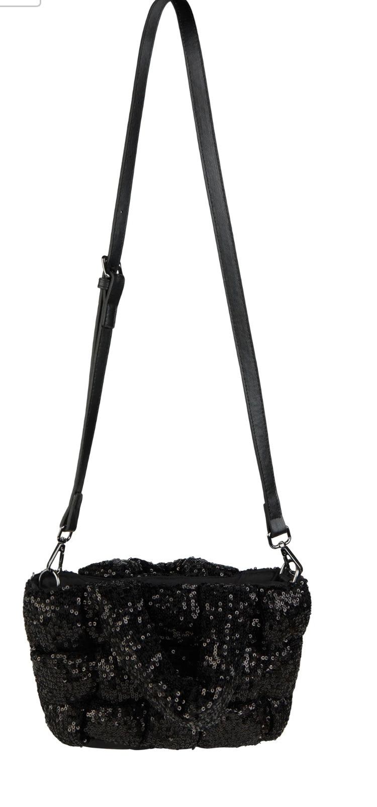 Sequin bag in braided look