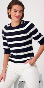 STRIPED KNITTED JUMPER
COLOR: Deep ocean stripes