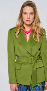 pistachio short belted jacket